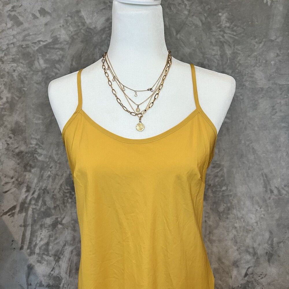 Nanette Lepore Mustard Yellow Lightweight Spaghetti Strap Slip Dress Women’s 6 - Picture 2 of 8